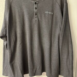 Columbia Men's Gray Long Sleeve Henley Shirt Size XXL